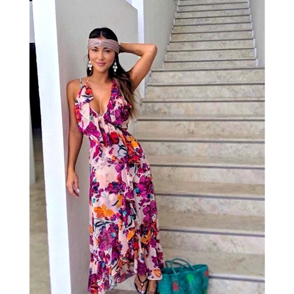 MISA LOS ANGELES Melany Dress in Burgundy Floral - Picture 2 of 6